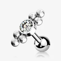 Piercing Barbell Sete Esferas em Aço Cirúrgico - ALARGS