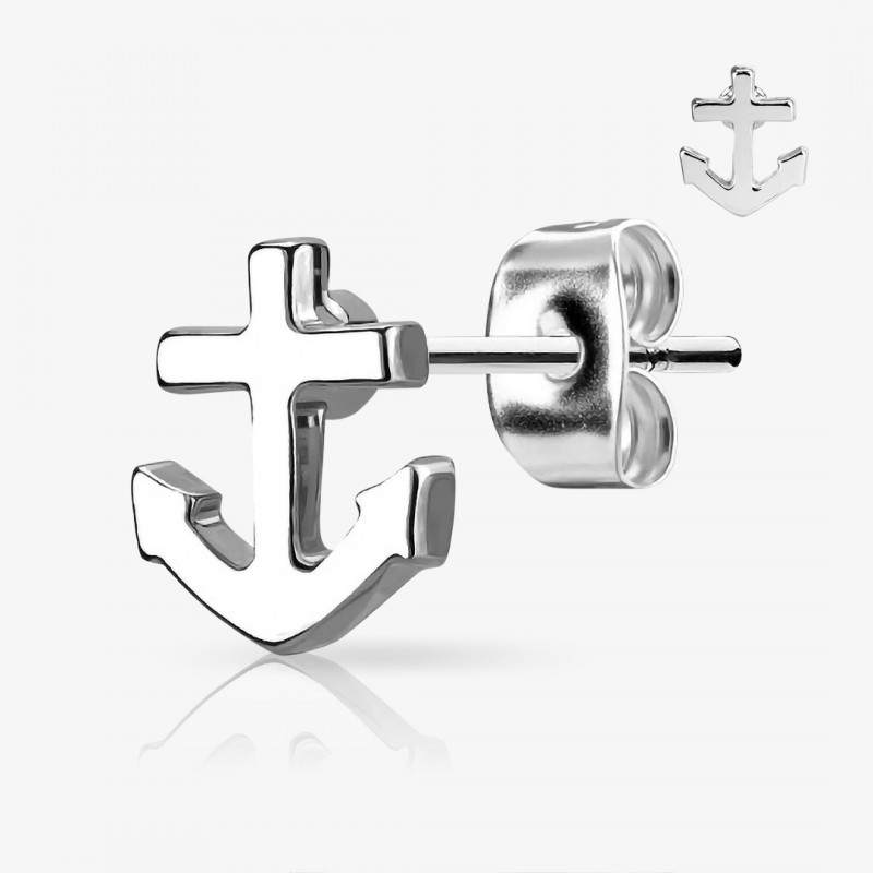 Brinco Âncora Unidade em aço inoxidável com design masculino elegante