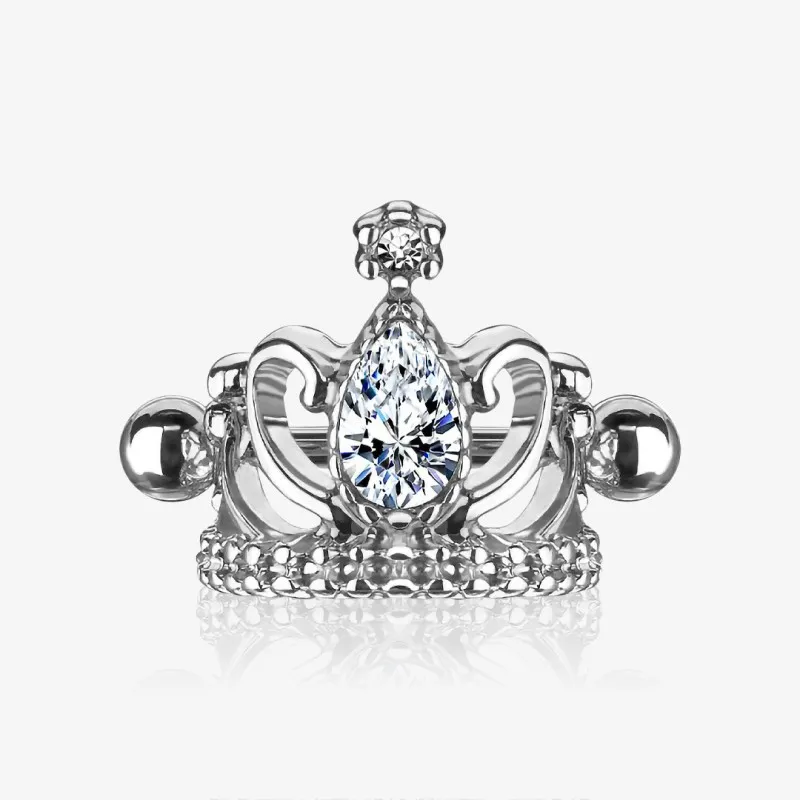 Piercing hélix tiara com strass em aço cirúrgico para orelha