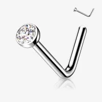 Piercing Nariz L Titânio com strass delicado no topo