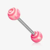 Piercing Língua de Aço com bolinha doce colorida