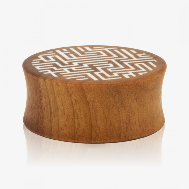 Plug Artesanal de Madeira Imbuia - Labririnto - Artesanais