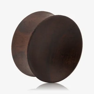 Plug Artesanal de Madeira Imbuia Côncavo - Tom Escuro - Artesanais