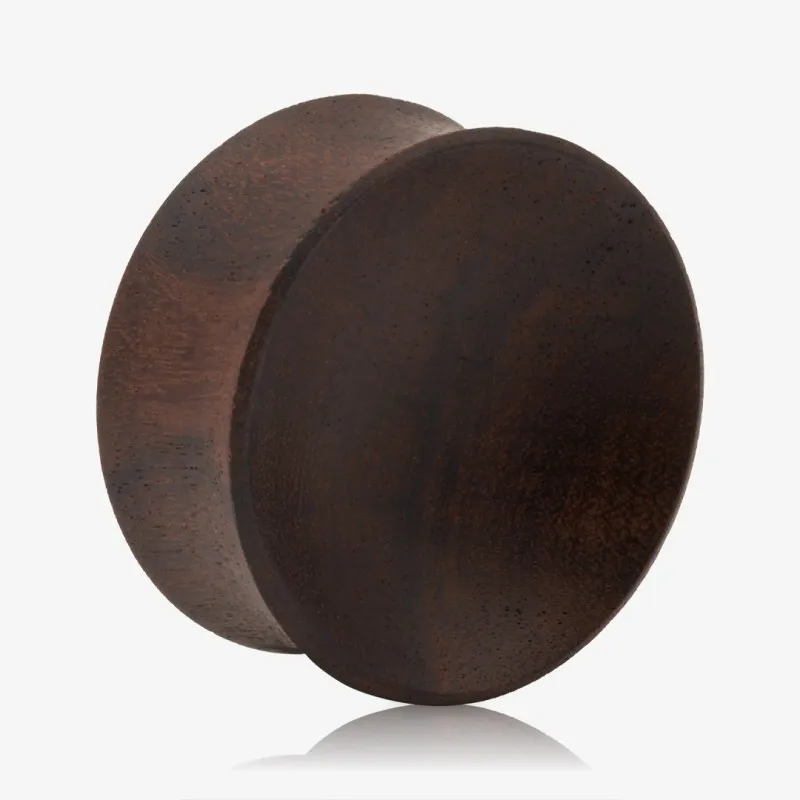 Plug Artesanal de Madeira Imbuia Côncavo - Tom Escuro - Artesanais