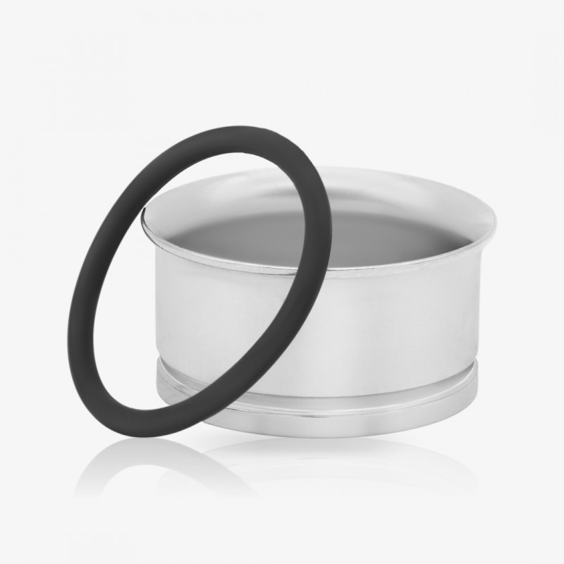 Alargador de Aço Cirúrgico Prateado - O-ring - Aço Cirúrgico