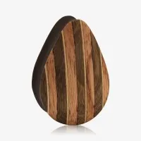 Alargador Plug Artesanal Madeira Gota Listrada é na ALARGS