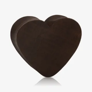 Alargador Plug Artesanal Madeira Coração - Alargadores