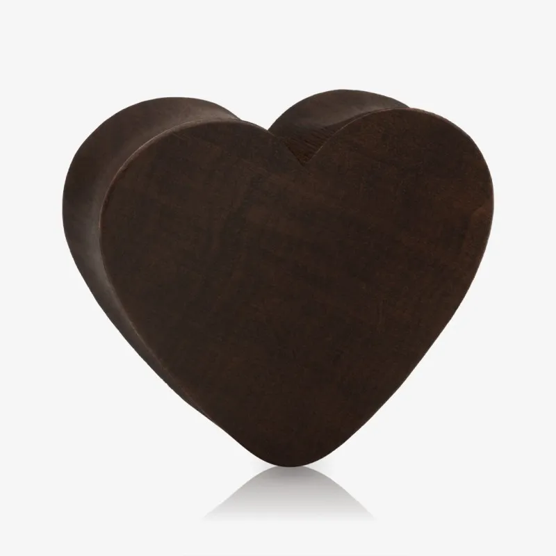 Alargador Plug Artesanal Madeira Coração - Alargadores