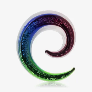 Espiral Caracol Vidro Degradê em azul e rosa com acabamento artístico