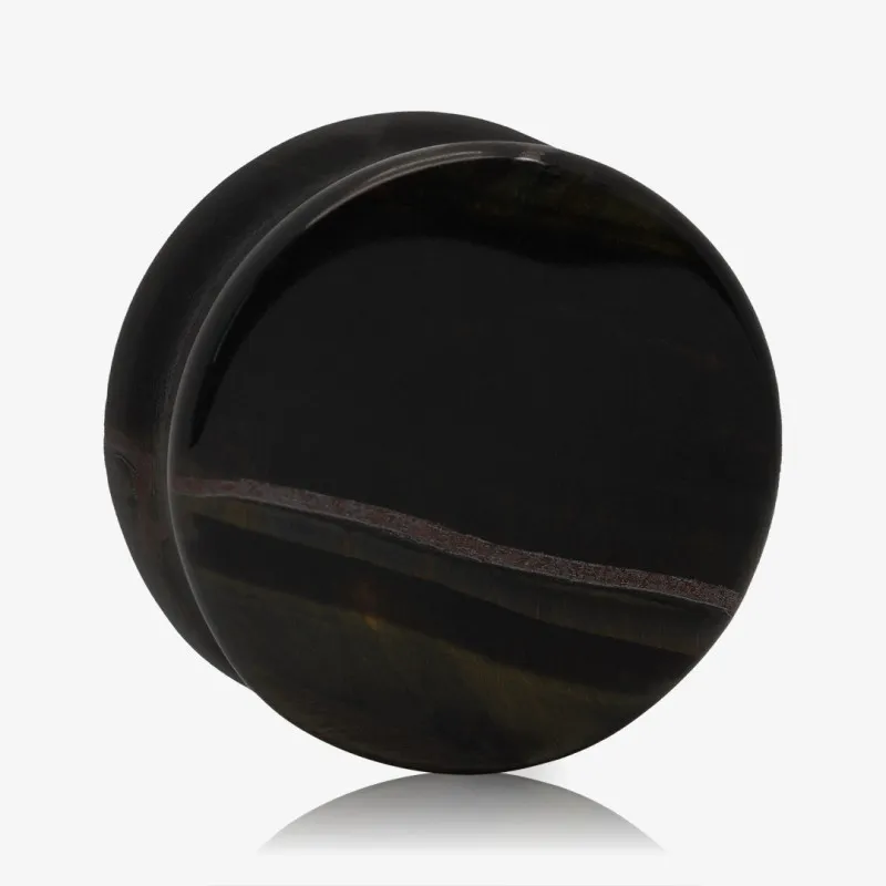 Plug de Pedra Olho de Tigre Negra - Pedra