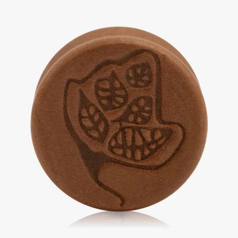 Plug de Madeira - Rosa Gravada - Madeira