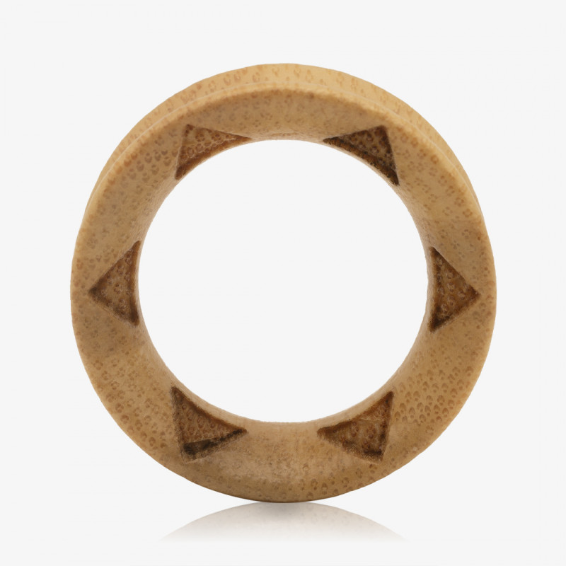 Alargador de Bambu - Triângulos Gravados - Madeira