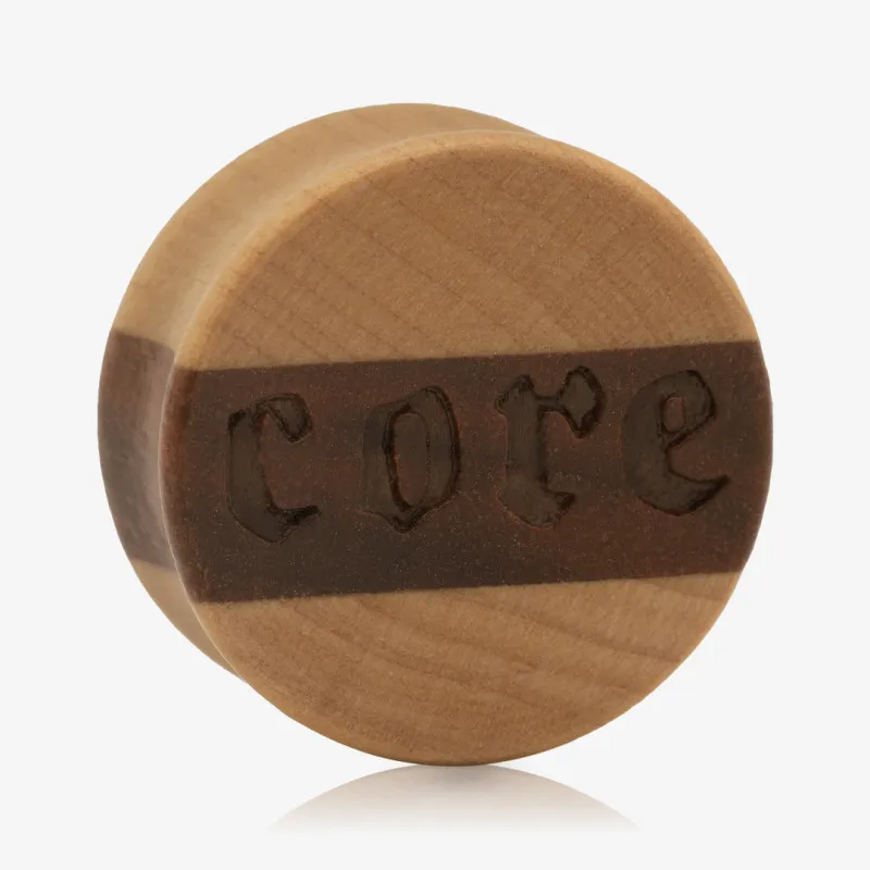 Plug de Madeira Core com detalhe orgânico artesanal para alargador de orelha