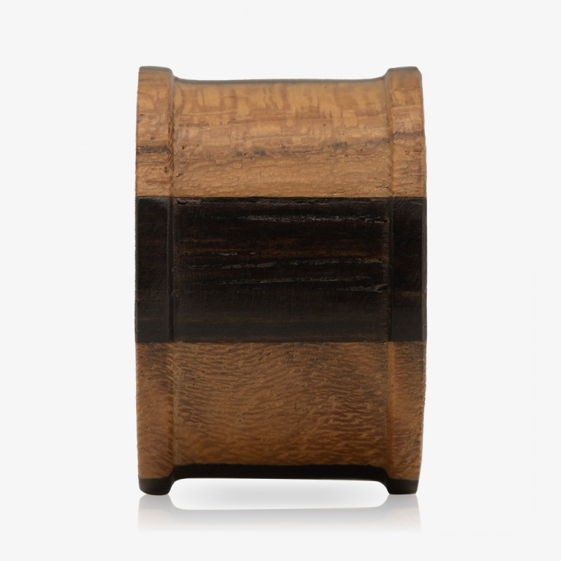 Alargador Plug Madeira Bicolor X Vazado - Madeira