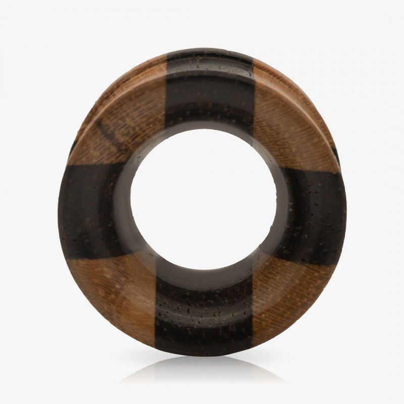 Alargador Plug Madeira Bicolor X Vazado - Madeira