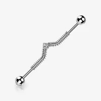 Piercing Transversal Molas Zircônia em Aço com Brilho