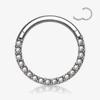 Argola Clicker Titânio com Zircônia Lateral Brilhante