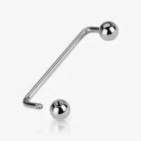 Piercing Surface de Aço com Design Reto e Aço Cirúrgico Prata