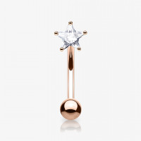 Piercing Curvo Estrela Zircônia com acabamento rosê brilhante