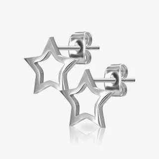 Brinco Estrela de Aço Inoxidável em Par, delicado e resistente