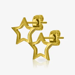 Brinco Estrela Dourada Aço 316L com design delicado e acabamento resistente