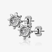 Brinco Roda do Leme Masculino em Aço Inoxidável - ALARGS