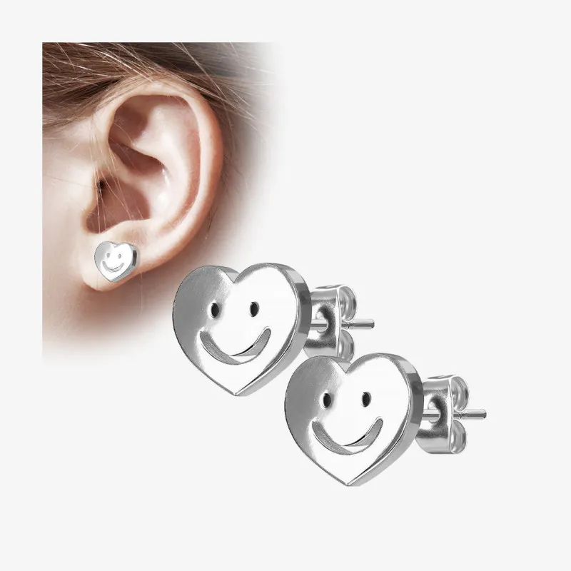 Brinco Coração Smile - Par - Brincos
