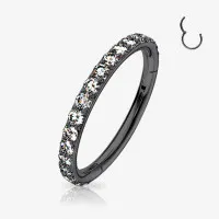 Piercing Argola Preto Clicker com Zircônias Cravadas