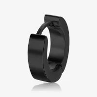 Brinco Masculino Preto Unidade em Aço Cirúrgico Resistente