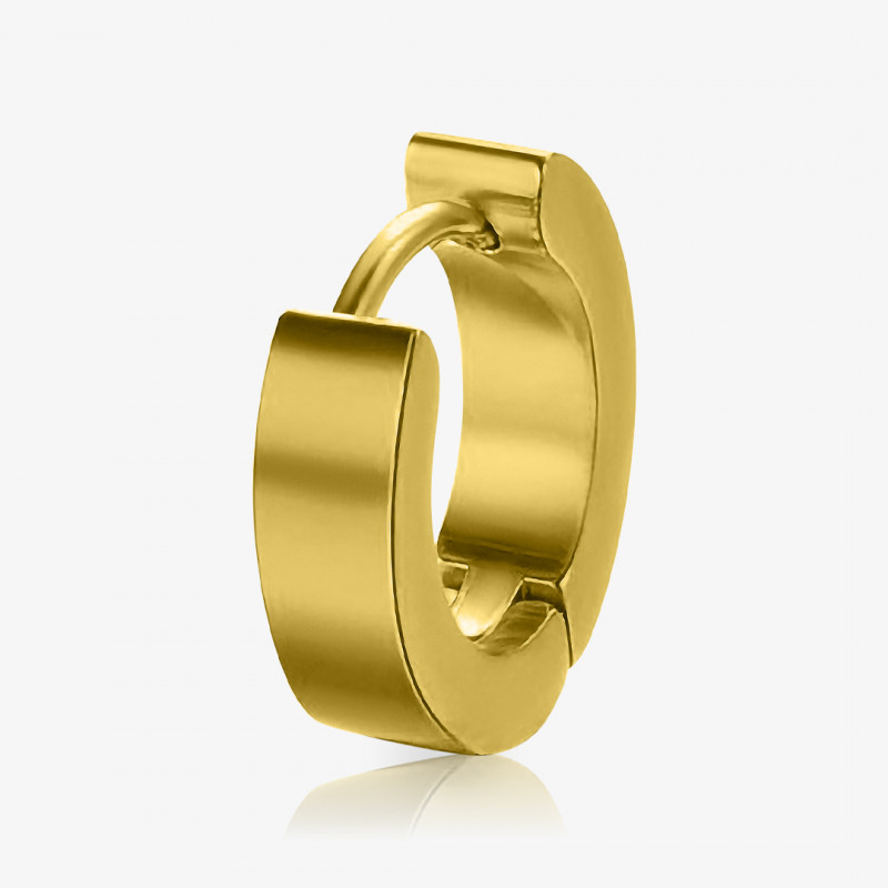 Brinco Masculino Dourado Unidade em aço inoxidável com design moderno