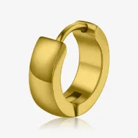 Brinco Dourado Abaulado Clássico Masculino Unidade ALARGS