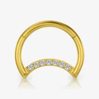 Meia Lua Clicker Dourada com Zircônia de Titânio Premium