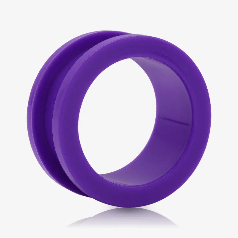 Alargador de Acrílico Roxo com rosca interna em tom escuro visto de frente