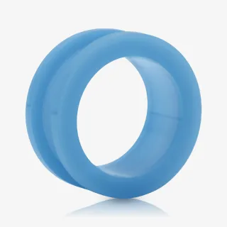 Alargador de Acrílico Azul médio com rosca para orelha