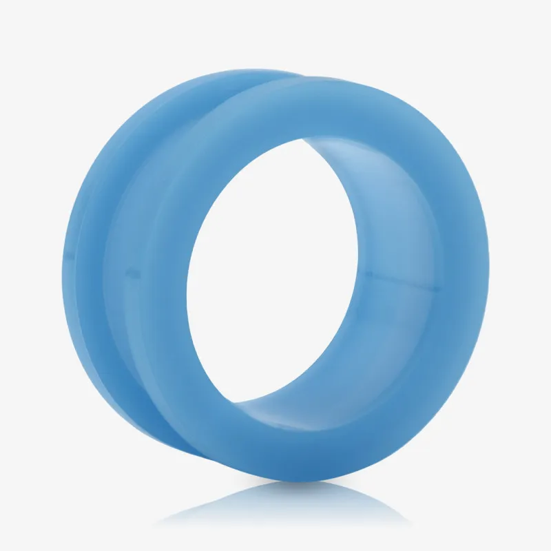 Alargador de Acrílico Azul médio com rosca para orelha