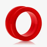 Alargador de Acrílico Vermelho com Rosca Translúcida