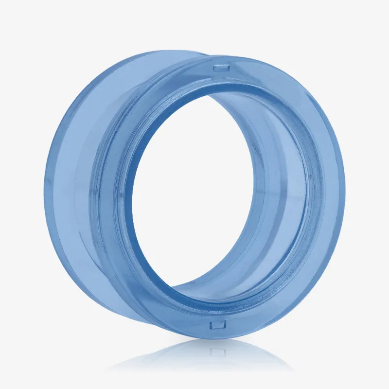 Alargador de acrílico azul claro translúcido com rosca dupla