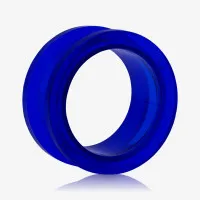 Alargador de Acrílico Azul Escuro Translúcido com Rosca