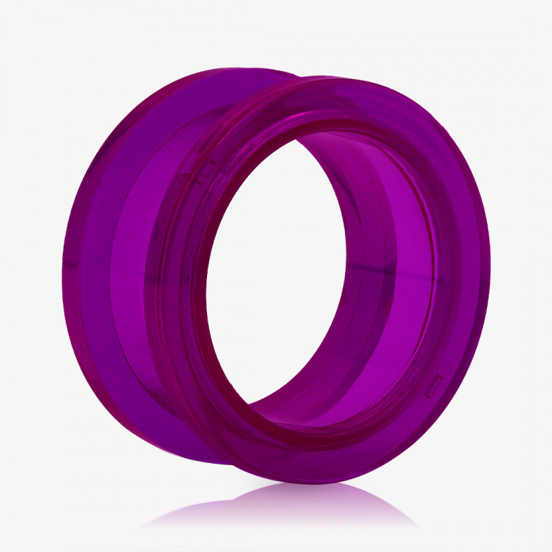 Alargador de Acrílico Violeta Translúcido com rosca frontal e acabamento leve