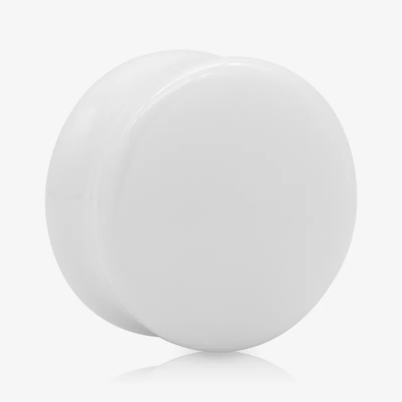 Plug de Acrílico Convexo branco fechado para alargador de orelha