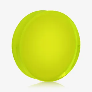 Plug de Acrílico Verde translúcido com formato convexo e acabamento leve