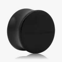 Plug Acrílico Preto Fechado com Design Reto e Conforto