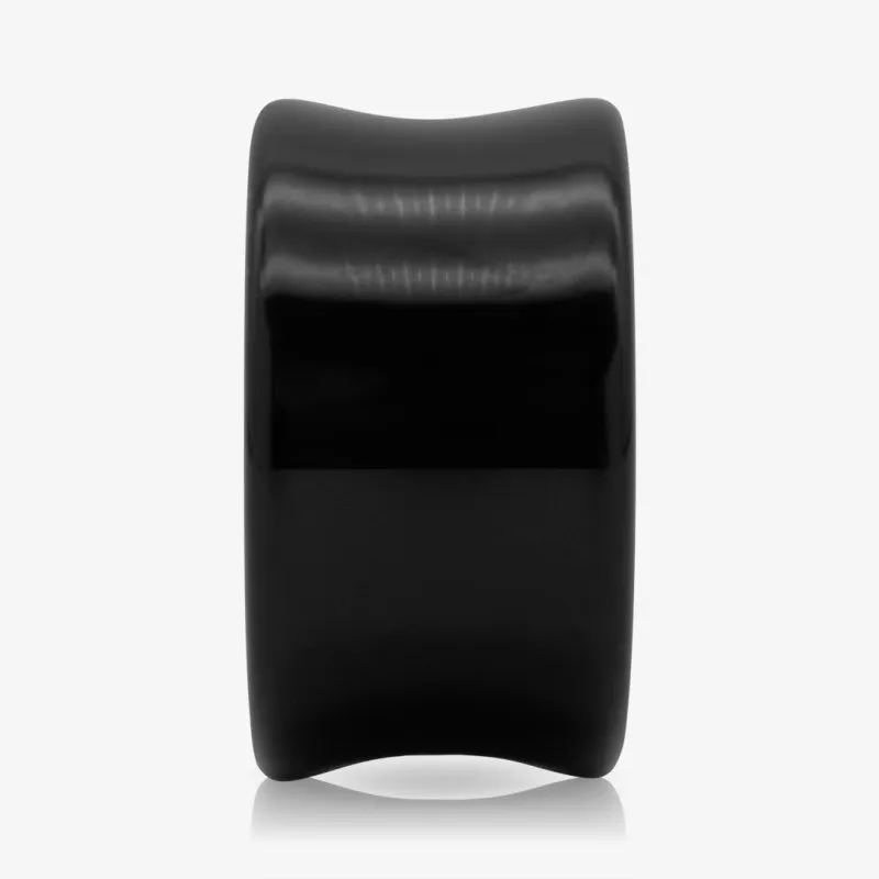 Plug Acrílico Preto Fechado Reto - Acrílico