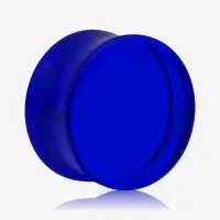 Plug Acrílico Azul Translúcido com design fechado e reto