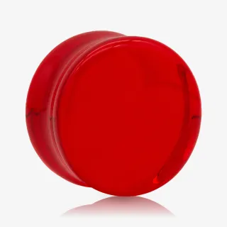 Plug de Acrílico Vermelho Translúcido com formato convexo