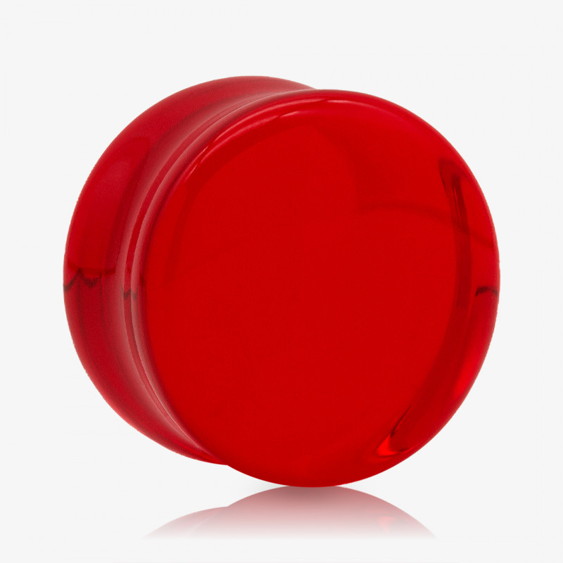 Plug de Acrílico Vermelho Translúcido com formato convexo