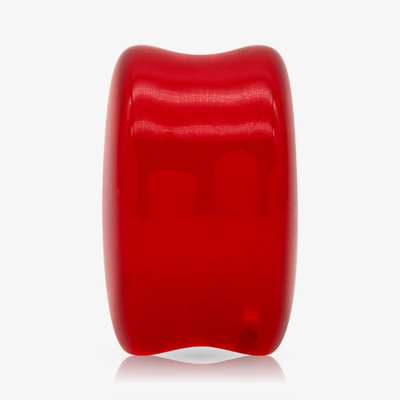 Plug de Acrílico Vermelho Translúcido - Convexo - Acrílico