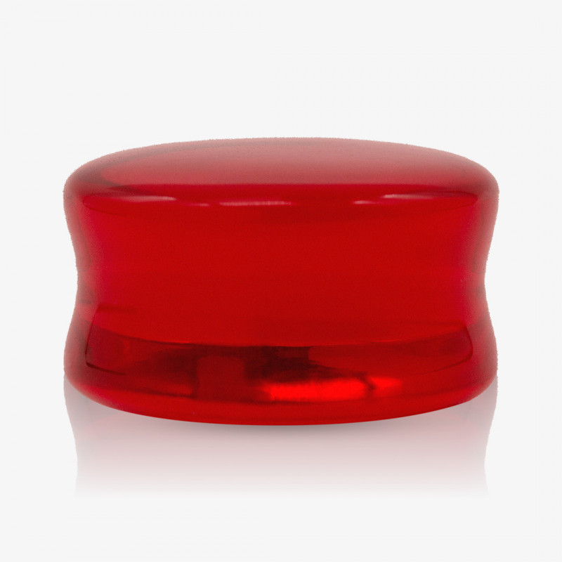 Plug de Acrílico Vermelho Translúcido - Convexo - Acrílico