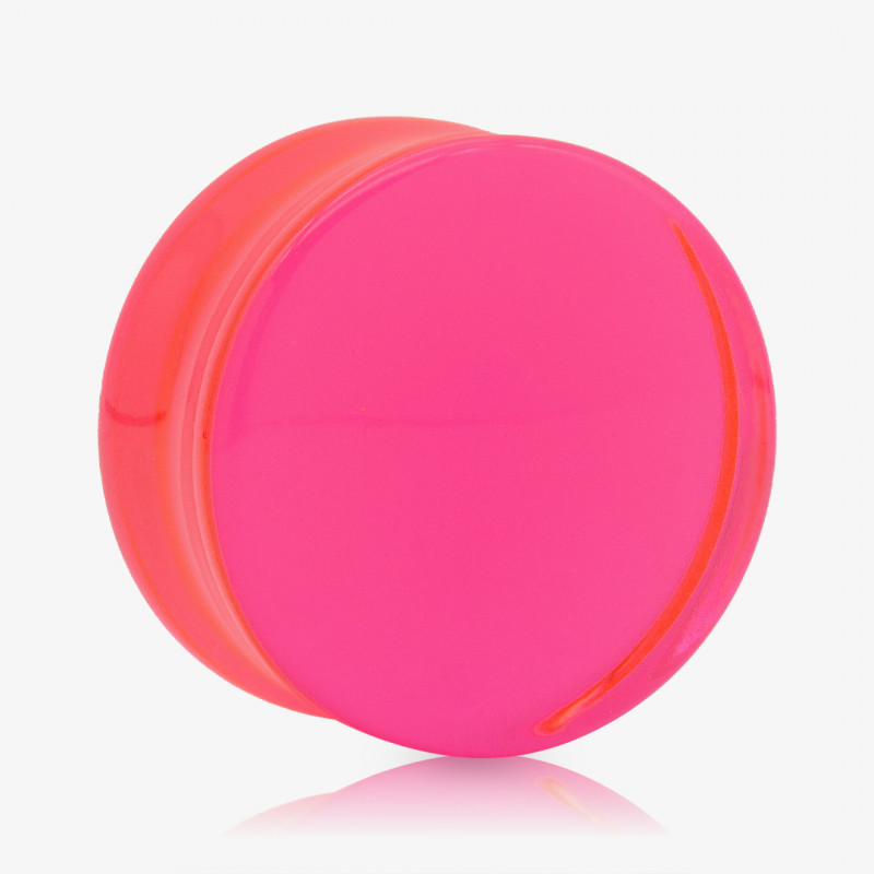 Plug de Acrílico Rosa Translúcido com formato convexo e acabamento liso