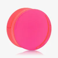 Plug de Acrílico Rosa Translúcido com formato convexo e acabamento liso